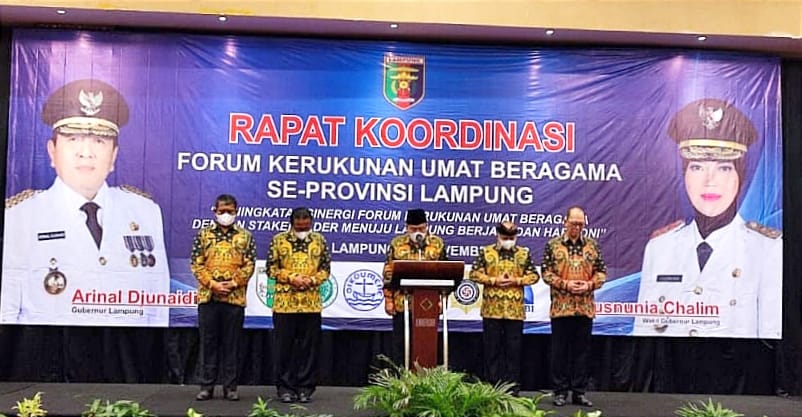 Hadiri Rakor FKUB provinsi Lampung, LDII Dipercaya Pimpin Doa